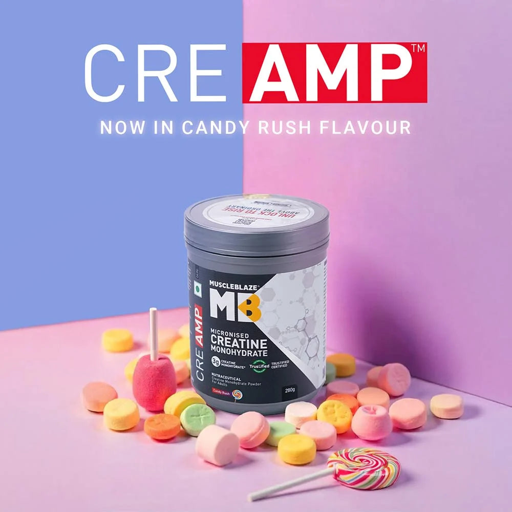 MuscleBlaze CreaAMP Micronized Creatine Monohydrate – Flavoured