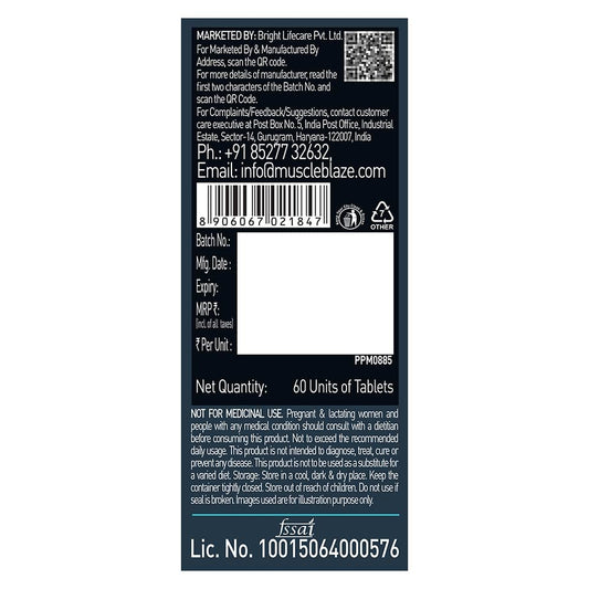 MuscleBlaze MB-VITE Daily Multivitamin, for Enhanced Energy, Stamina & Gut Health
60 tablet(s) • Unflavoured