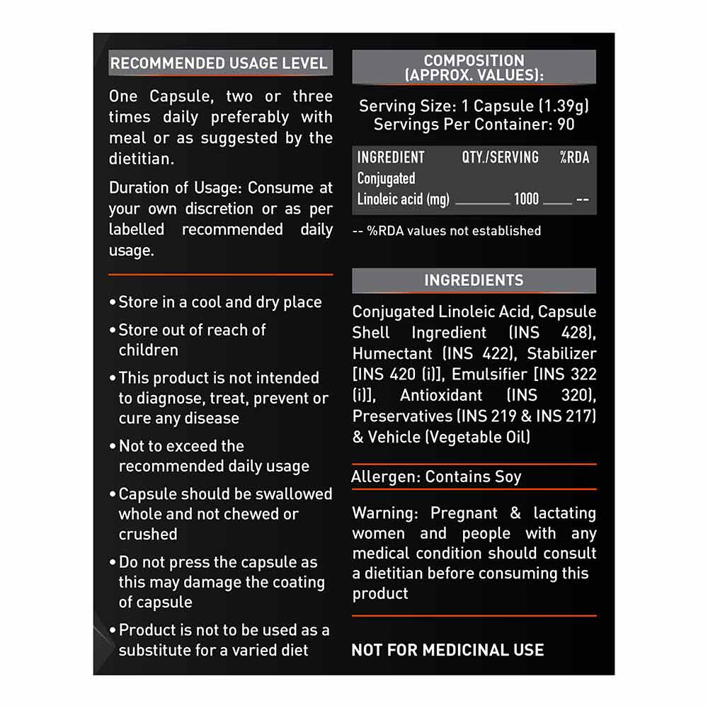 MuscleBlaze CLA 1000 Fat Burner Supplement
90 capsules