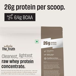 The Whole Truth Unflavoured Raw Whey Protein Concentrate 26 g - Pack of 2 KG