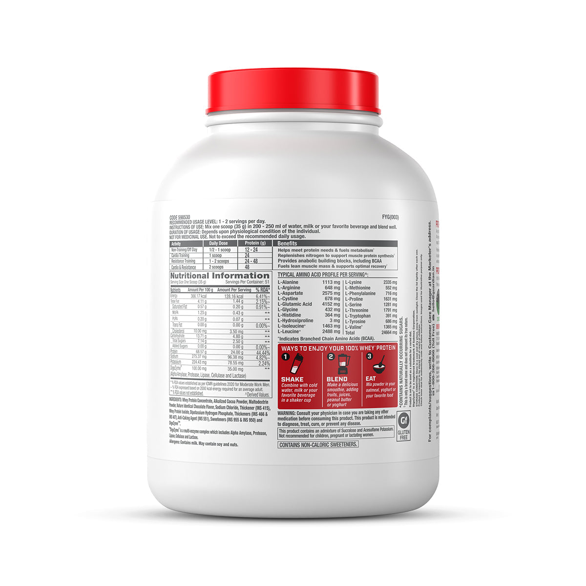 GNC 100% Whey Protein | 1.81 KG | Chocolate Supreme