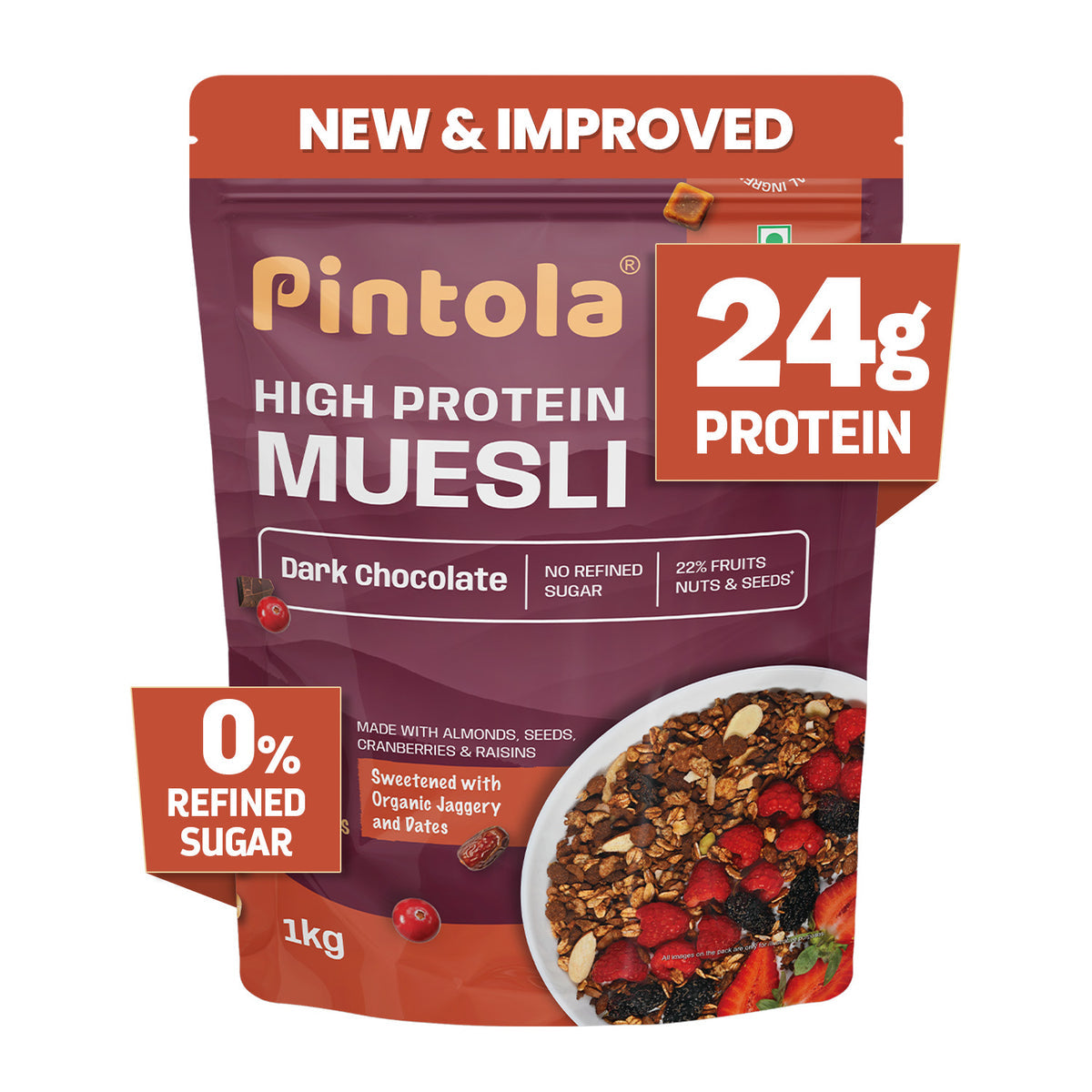 High Protein Dark Chocolate & Cranberry Muesli 1KG