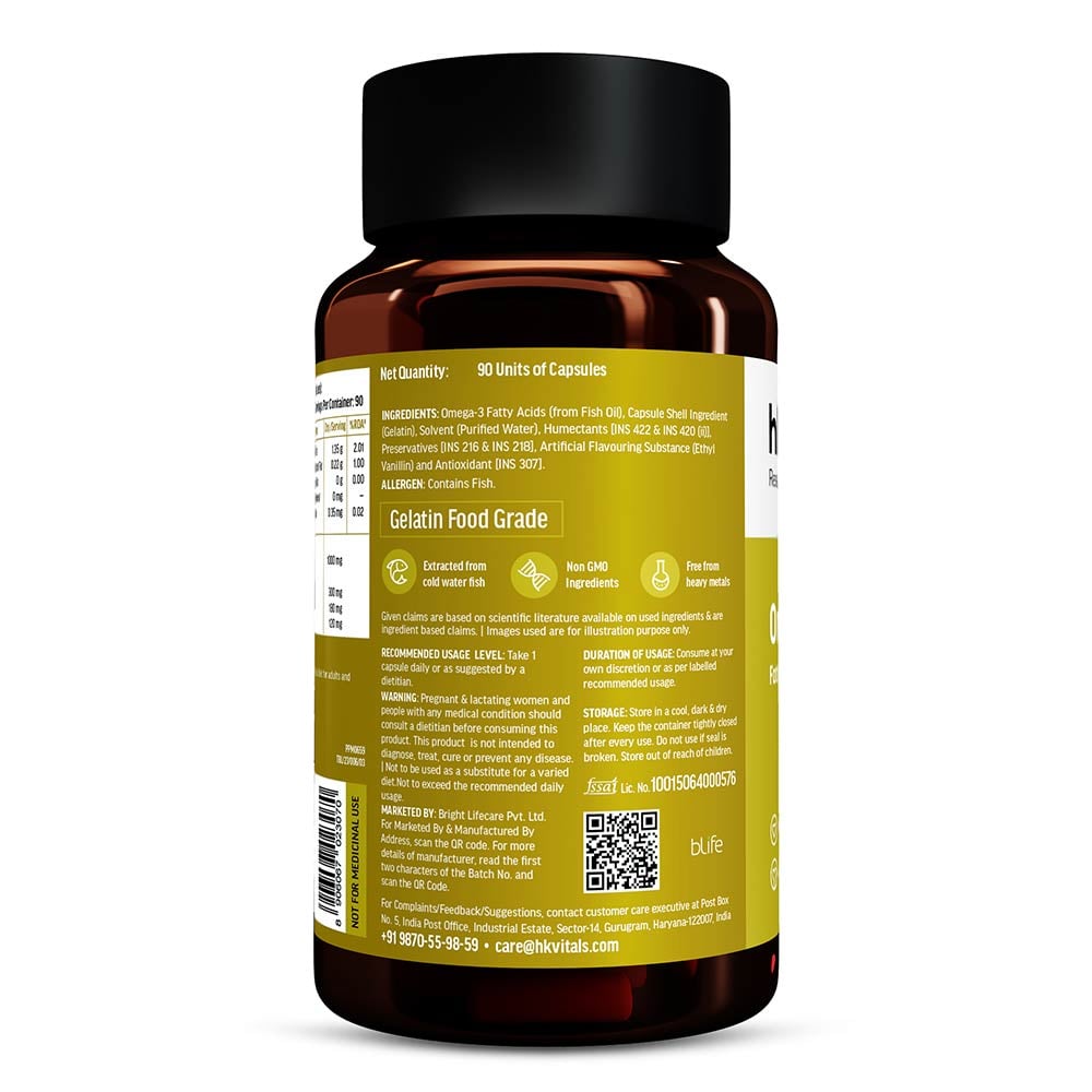 HK Vitals Omega-3 1000mg with 180mg EPA & 120mg DHA 90caps