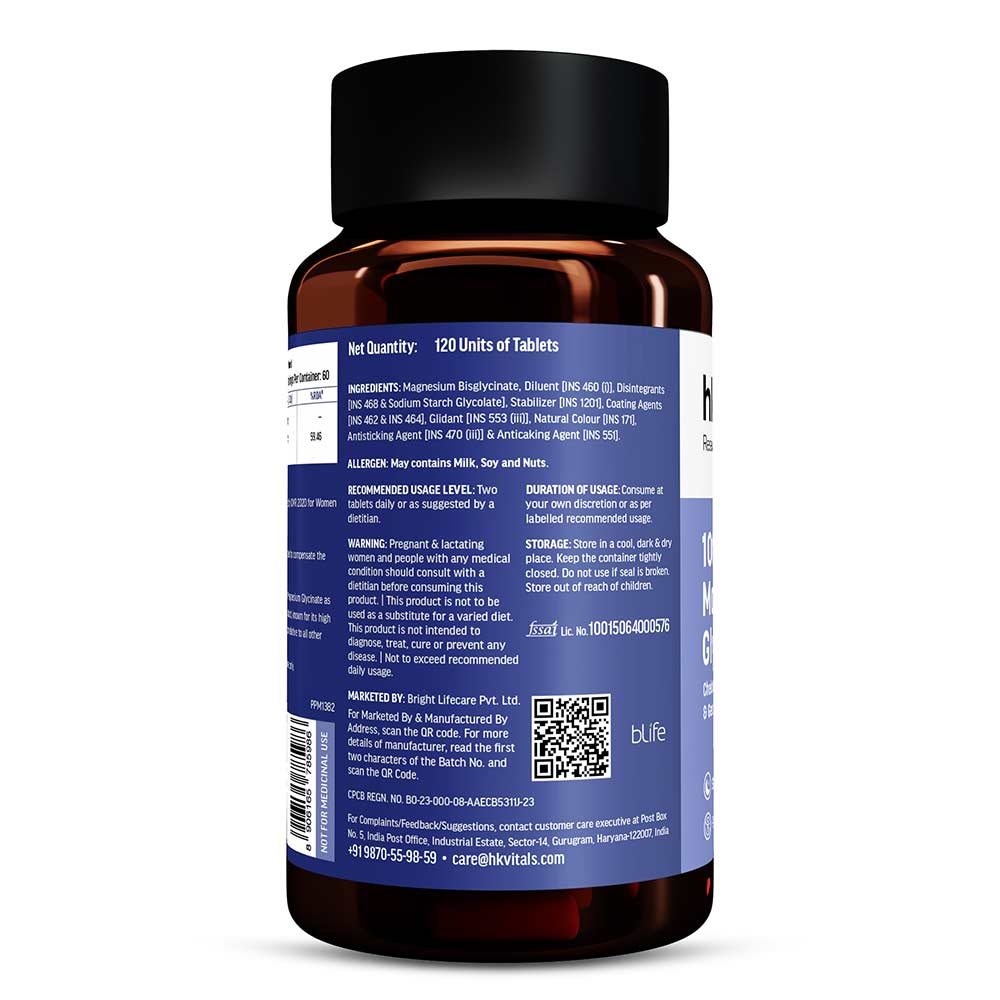 HK Vitals 100% Magnesium Glycinate
120 tablet(s)