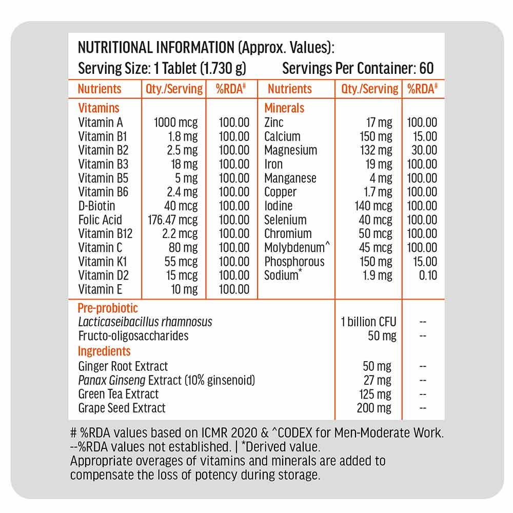HK Vitals Multivitamin+ Men
Unflavoured • 60 tablet(s)