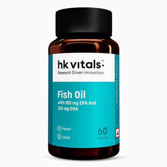 HK Vitals Fish Oil 1000mg with 180mg EPA and 120mg DHA
60 capsules