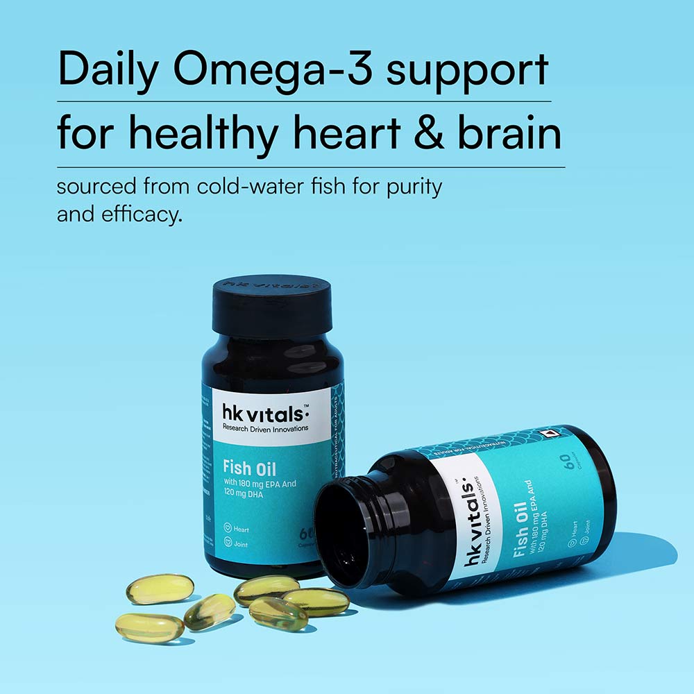 HK Vitals Fish Oil 1000mg with 180mg EPA and 120mg DHA
60 capsules