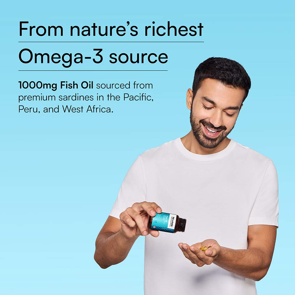HK Vitals Fish Oil 1000mg with 180mg EPA and 120mg DHA
60 capsules