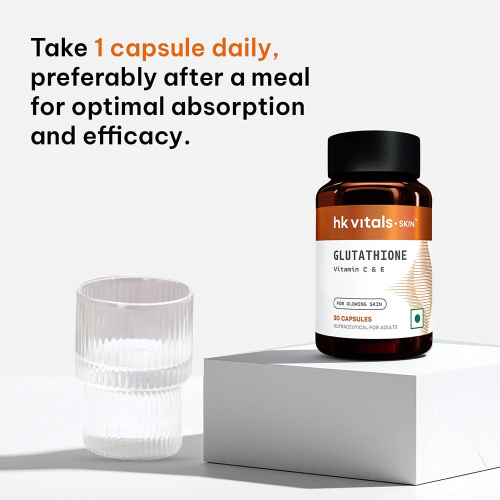 Glutathione
Unflavoured • 30 capsules
Promotes skin glow • Helps reduce pigmentation