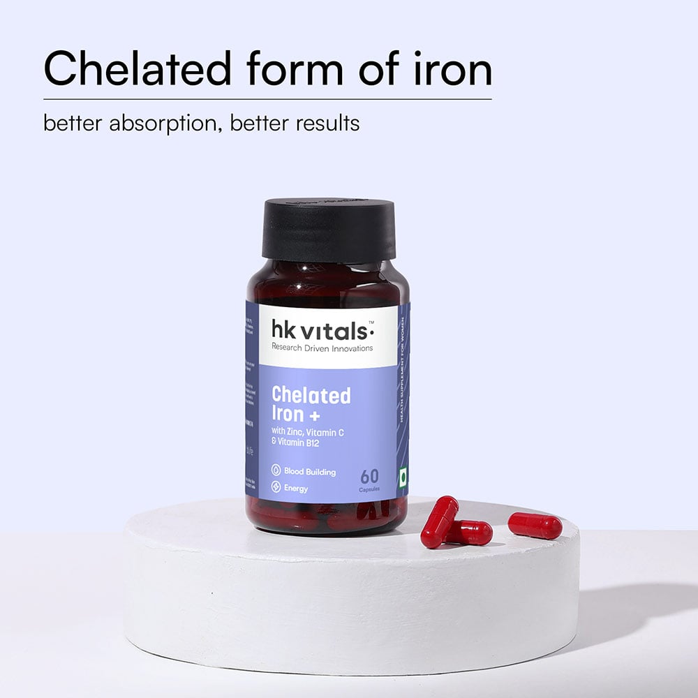 HK Vitals Chelated Iron +, 60 capsules