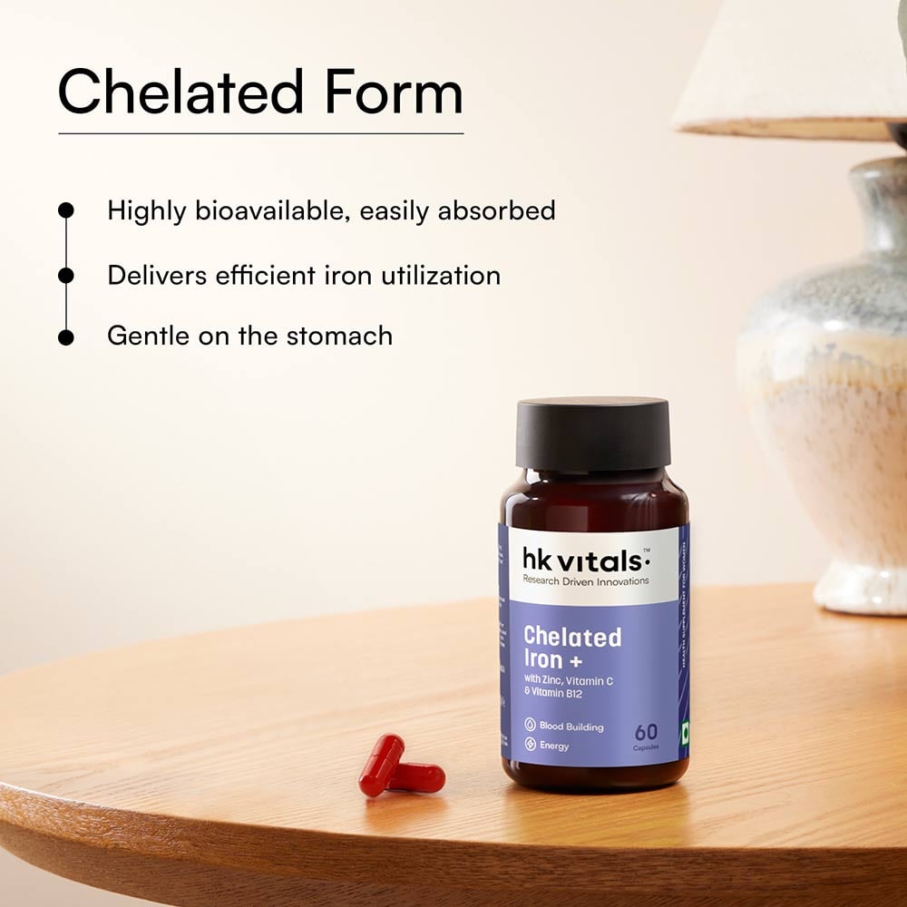 HK Vitals Chelated Iron +, 60 capsules