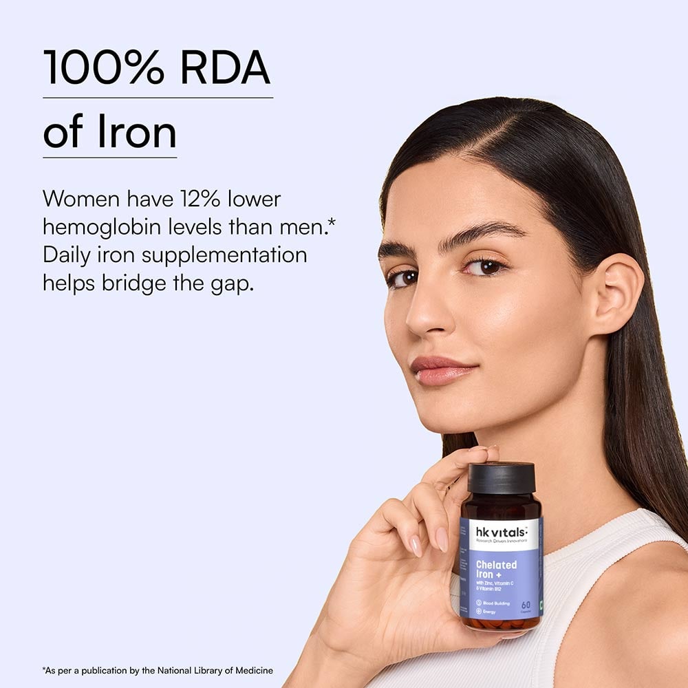 HK Vitals Chelated Iron +, 60 capsules