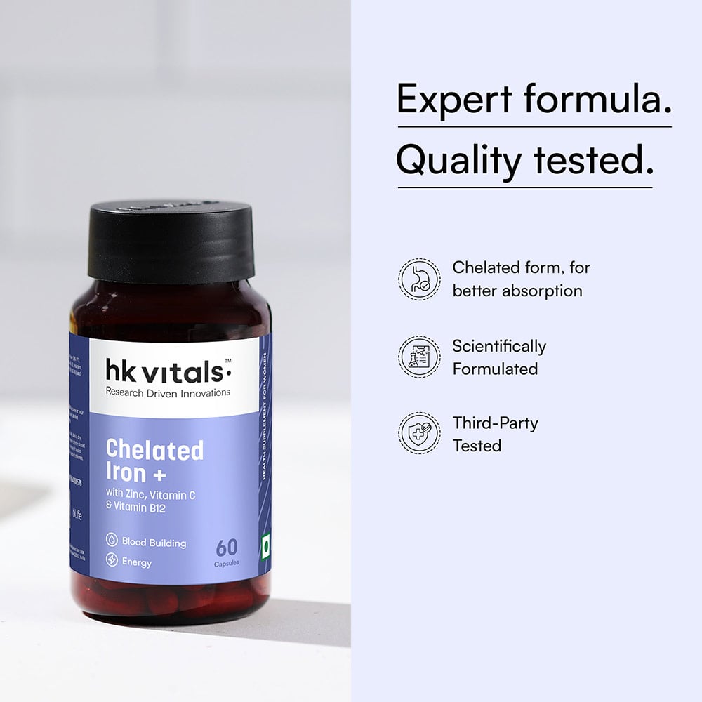 HK Vitals Chelated Iron +, 60 capsules