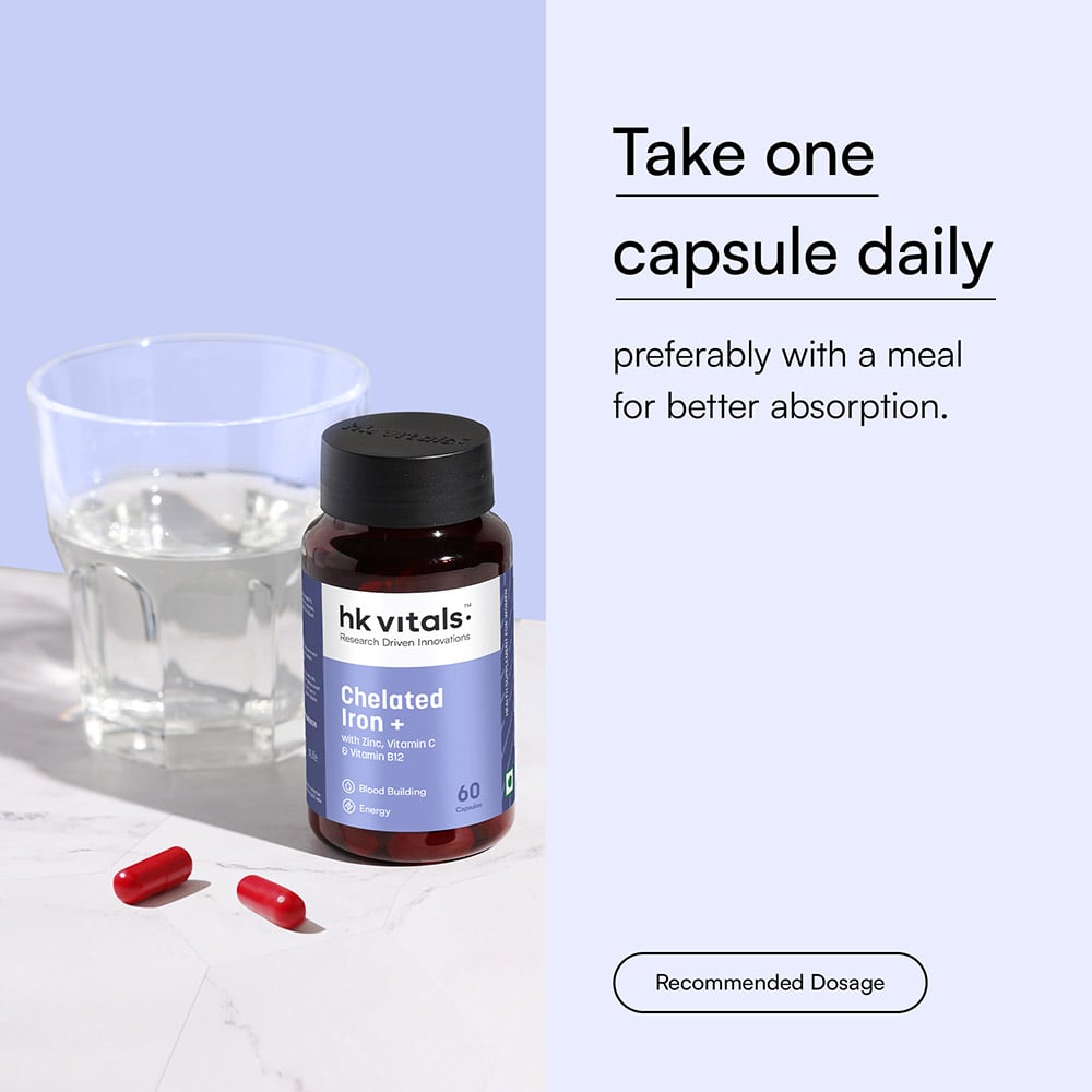 HK Vitals Chelated Iron +, 60 capsules