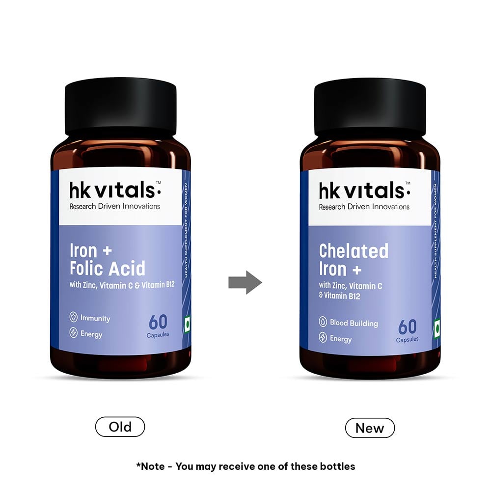 HK Vitals Chelated Iron +, 60 capsules