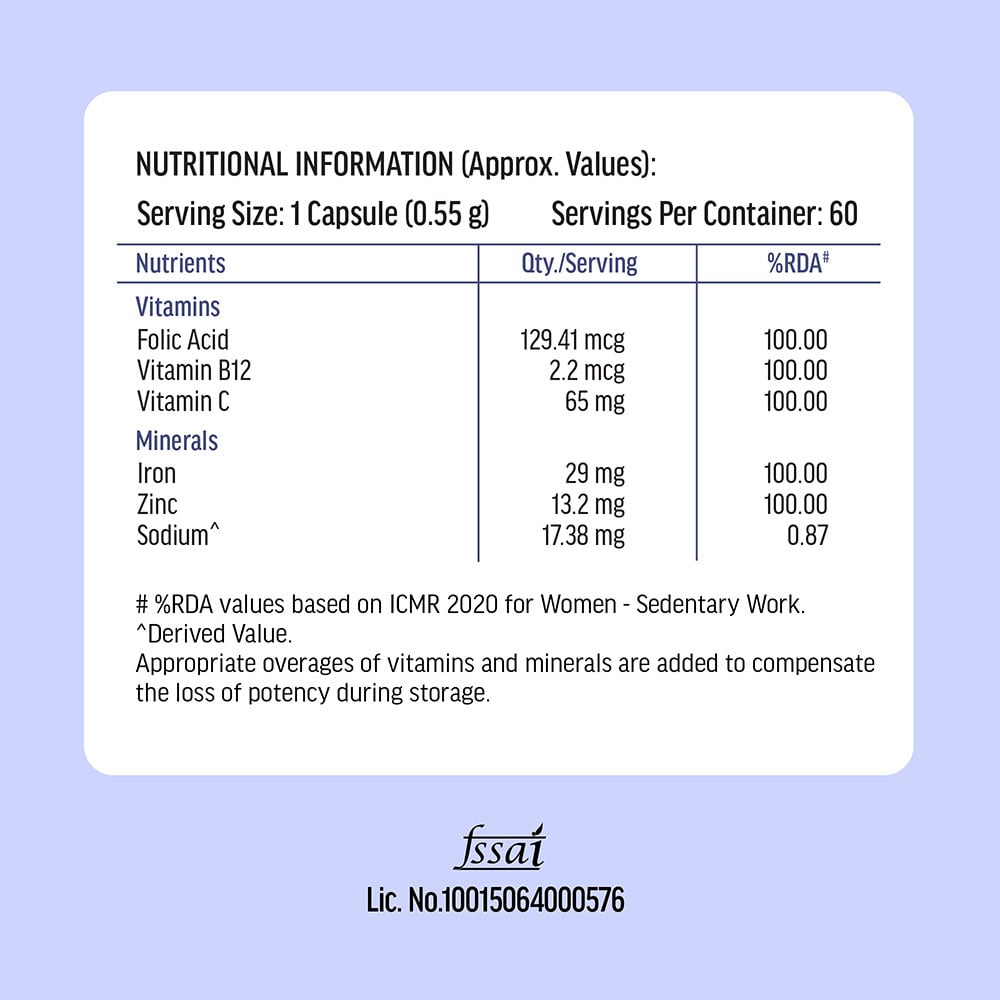 HK Vitals Chelated Iron +, 60 capsules