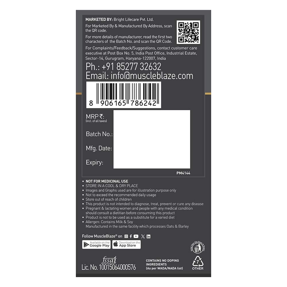 MuscleBlaze Biozyme Gold 100% Whey | 2kg • Double Rich Chocolate