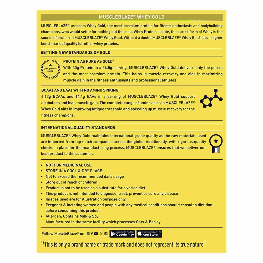 MuscleBlaze Whey Gold 100% Whey Protein Isolate