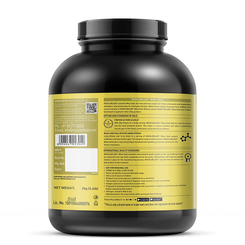 MuscleBlaze Whey Gold 100% Whey Protein Isolate