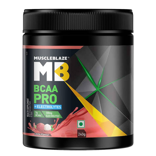 MuscleBlaze BCAA Pro Essential Amino Acids
240g • Litchi • 30 Servings