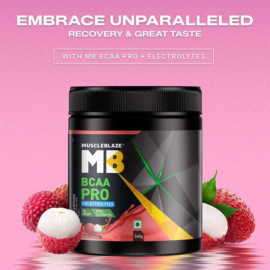 MuscleBlaze BCAA Pro Essential Amino Acids
240g • Litchi • 30 Servings