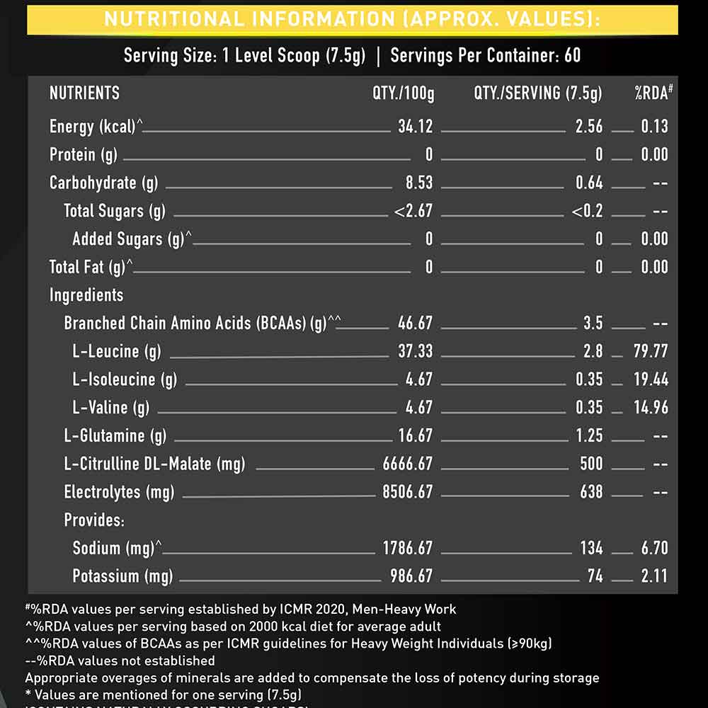 MuscleBlaze BCAA Gold 8:1:1 Amino Acids Supplements