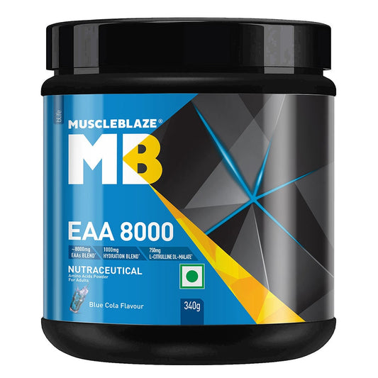 MuscleBlaze EAA 8000
340g • Blue Cola • 25 Servings