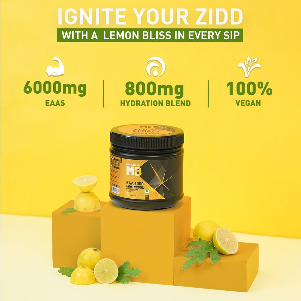 MuscleBlaze EAA 6000
250g • Lemonade • 23 Servings