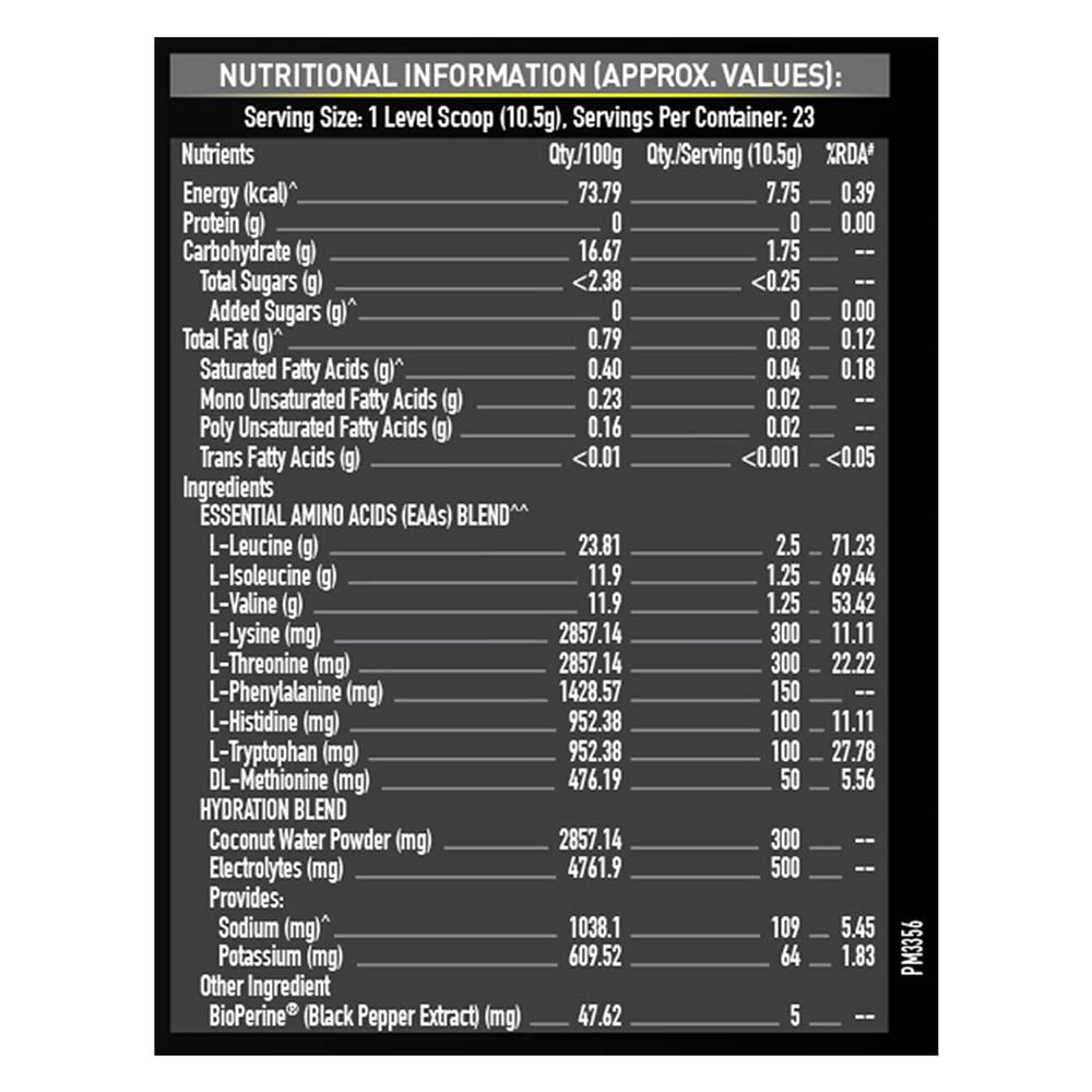 MuscleBlaze EAA 6000
250g • Lemonade • 23 Servings