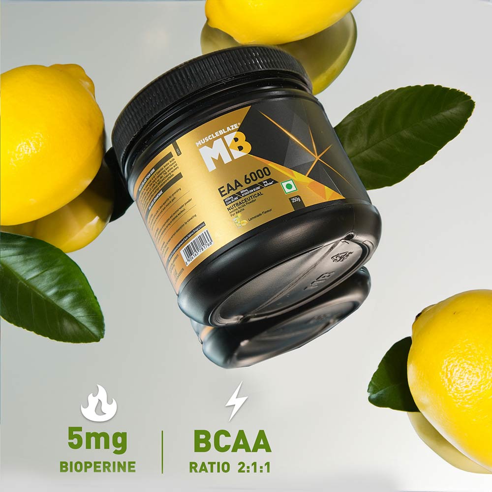 MuscleBlaze EAA 6000
250g • Lemonade • 23 Servings