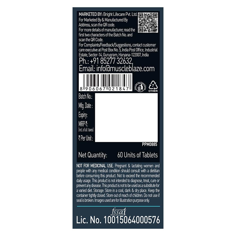 MuscleBlaze MB-VITE Daily Multivitamin, for Enhanced Energy, Stamina & Gut Health
60 tablet(s) • Unflavoured