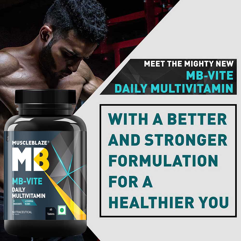 MuscleBlaze MB-VITE Daily Multivitamin, for Enhanced Energy, Stamina & Gut Health
60 tablet(s) • Unflavoured