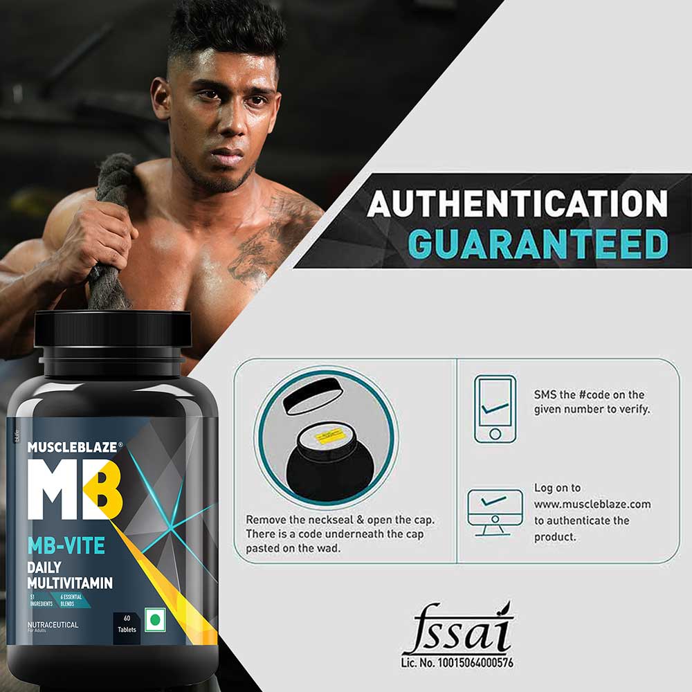 MuscleBlaze MB-VITE Daily Multivitamin, for Enhanced Energy, Stamina & Gut Health
60 tablet(s) • Unflavoured