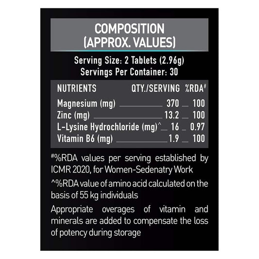 MuscleBlaze ZMA with 100% RDA of Zinc, Magnesium & Vitamin B6
60 tablet(s) • Unflavoured