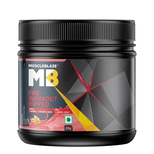MuscleBlaze Pre Workout Ripped
250g • Fruit Splash