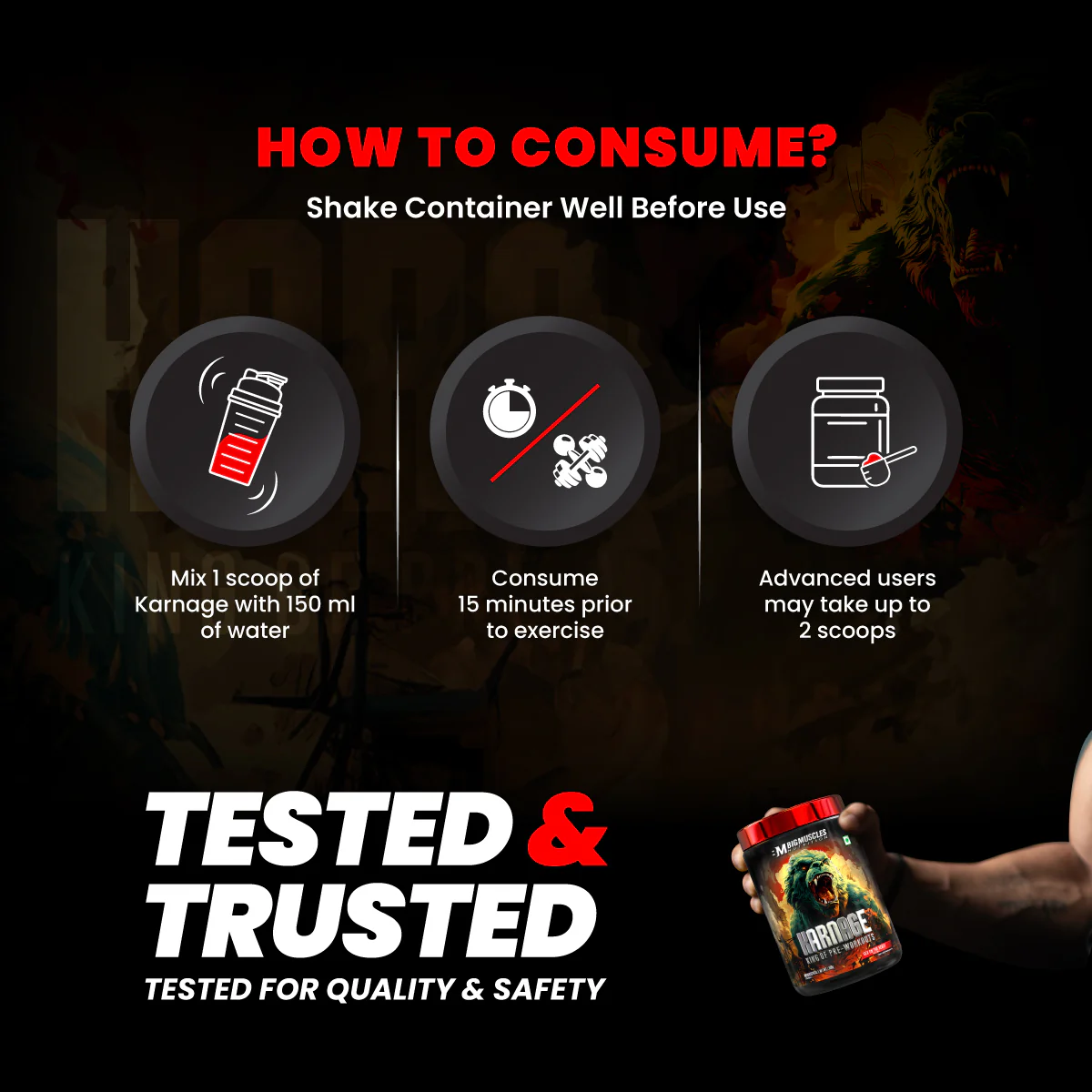 Bigmuscles Nutrition Karnage Pre workout (60 Servings),| 300g