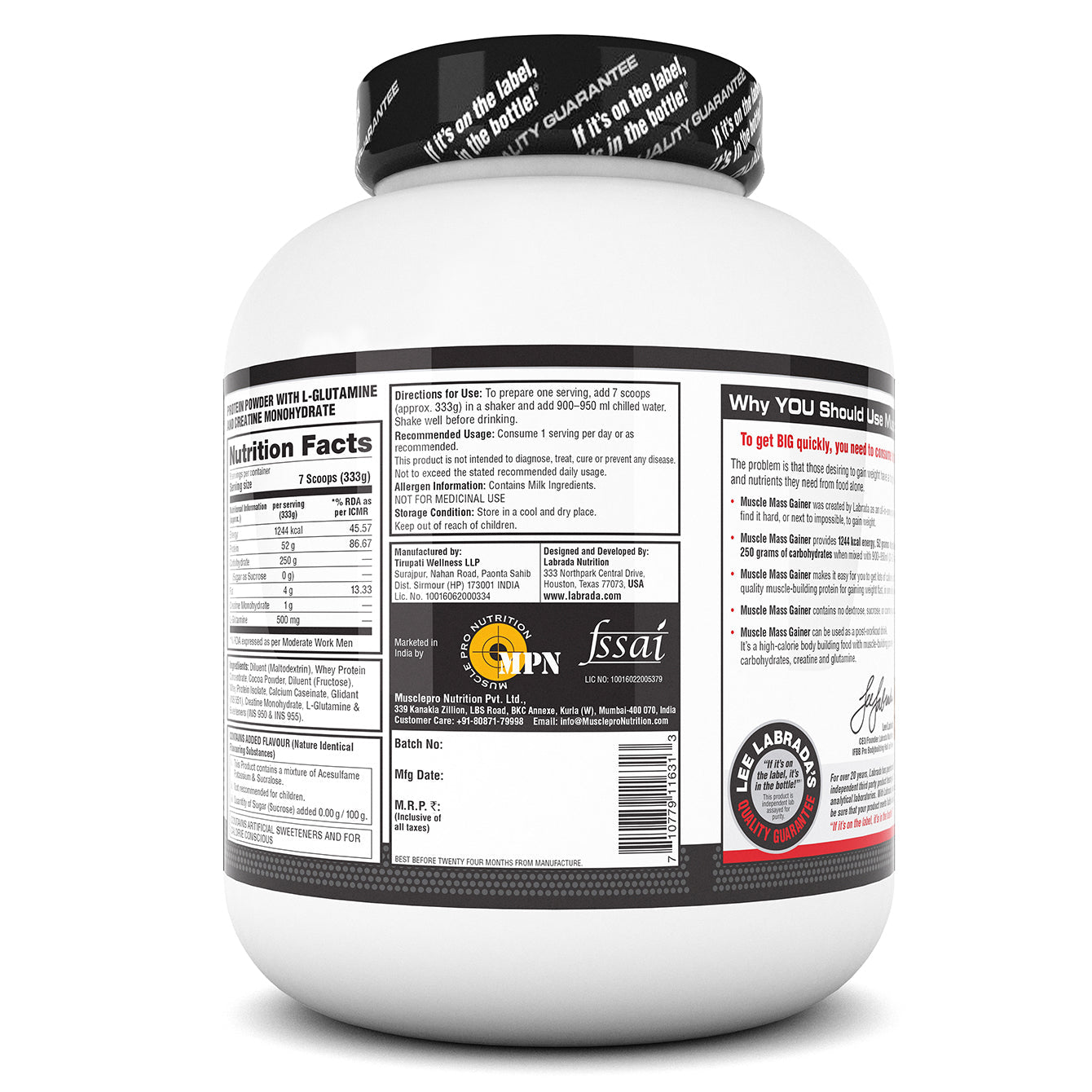 Labrada Muscle Mass Gainer 3KG