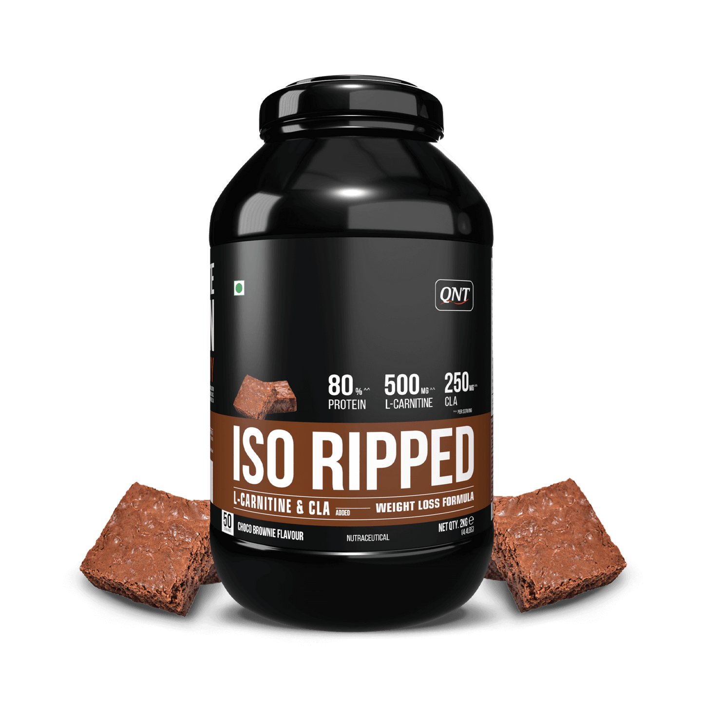 QNT ISO RIPPED WHEY ISOLATE PROTEIN | CHOCO BROWNIE, 2 KG