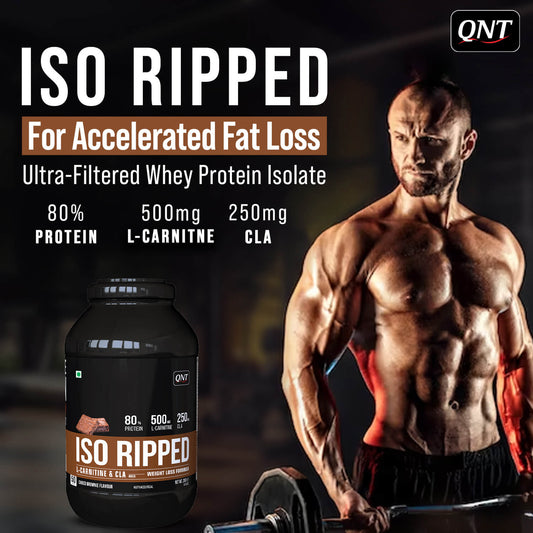 QNT ISO RIPPED WHEY ISOLATE PROTEIN | CHOCO BROWNIE, 2 KG