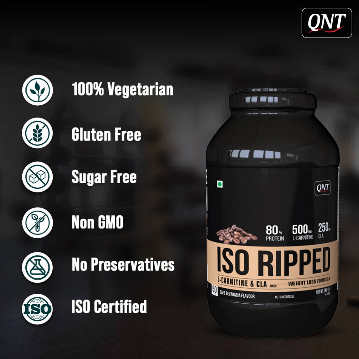 QNT ISO RIPPED WHEY ISOLATE PROTEIN | CHOCO BROWNIE, 2 KG