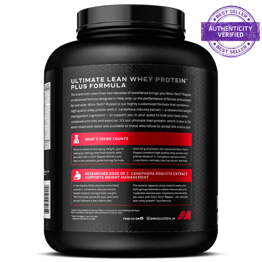 MUSCLETECH™ NITRO-TECH™ RIPPED WHEY
,1.81 Kg (4Lbs),Chocolate Fudge Brownie,43 Servings