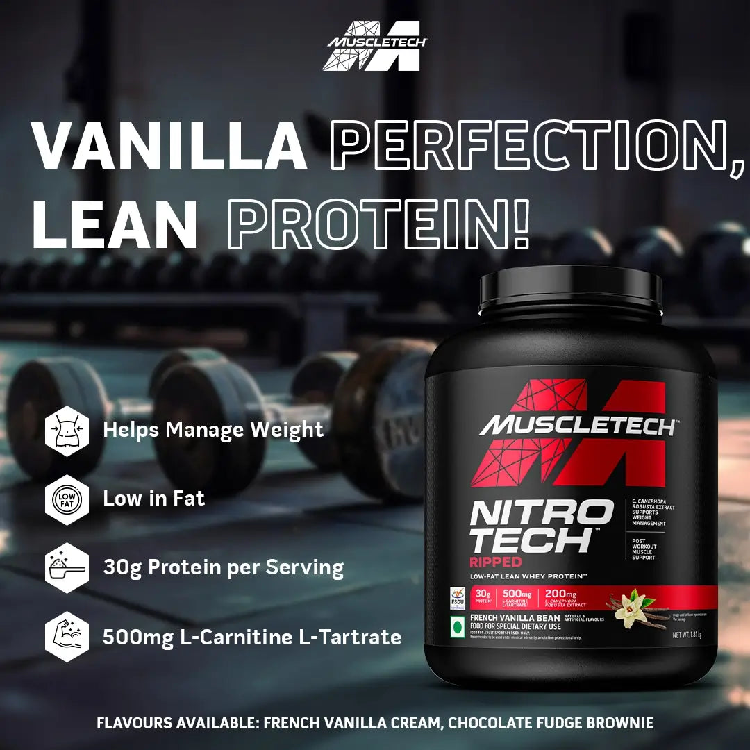 MUSCLETECH™ NITRO-TECH™ RIPPED WHEY
,1.81 Kg (4Lbs),Chocolate Fudge Brownie,43 Servings