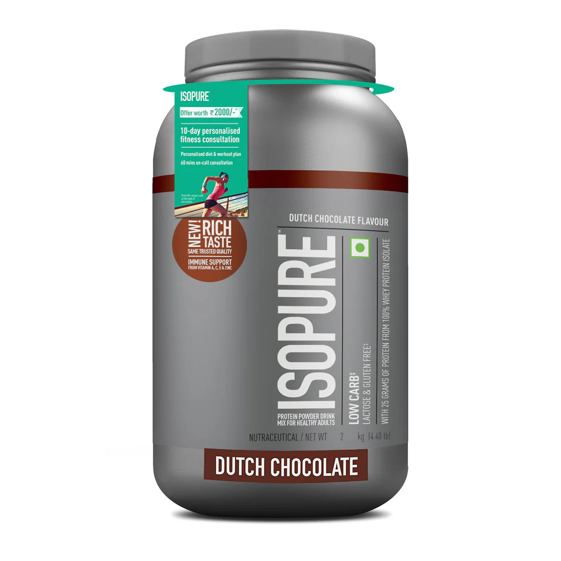 Isopure Whey Protein Isolate Powder with Vitamins for Immune Support
