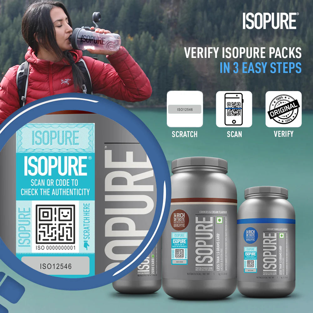 Isopure Whey Protein Isolate Powder with Vitamins for Immune Support