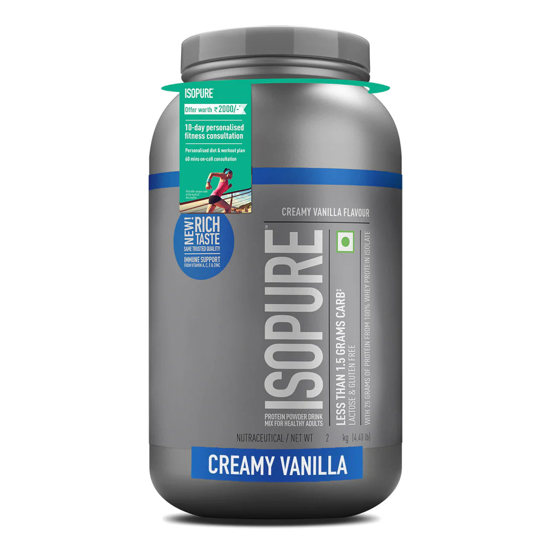 Isopure Whey Protein Isolate Powder with Vitamins for Immune Support