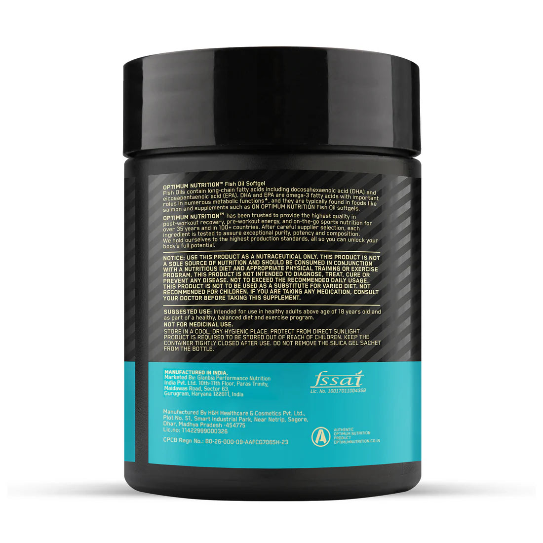 Optimum Nutrition (ON) Fish Oil - 60 Capsules, 1000 mg Fish Oil, 180 mg EPA, 120mg DHA