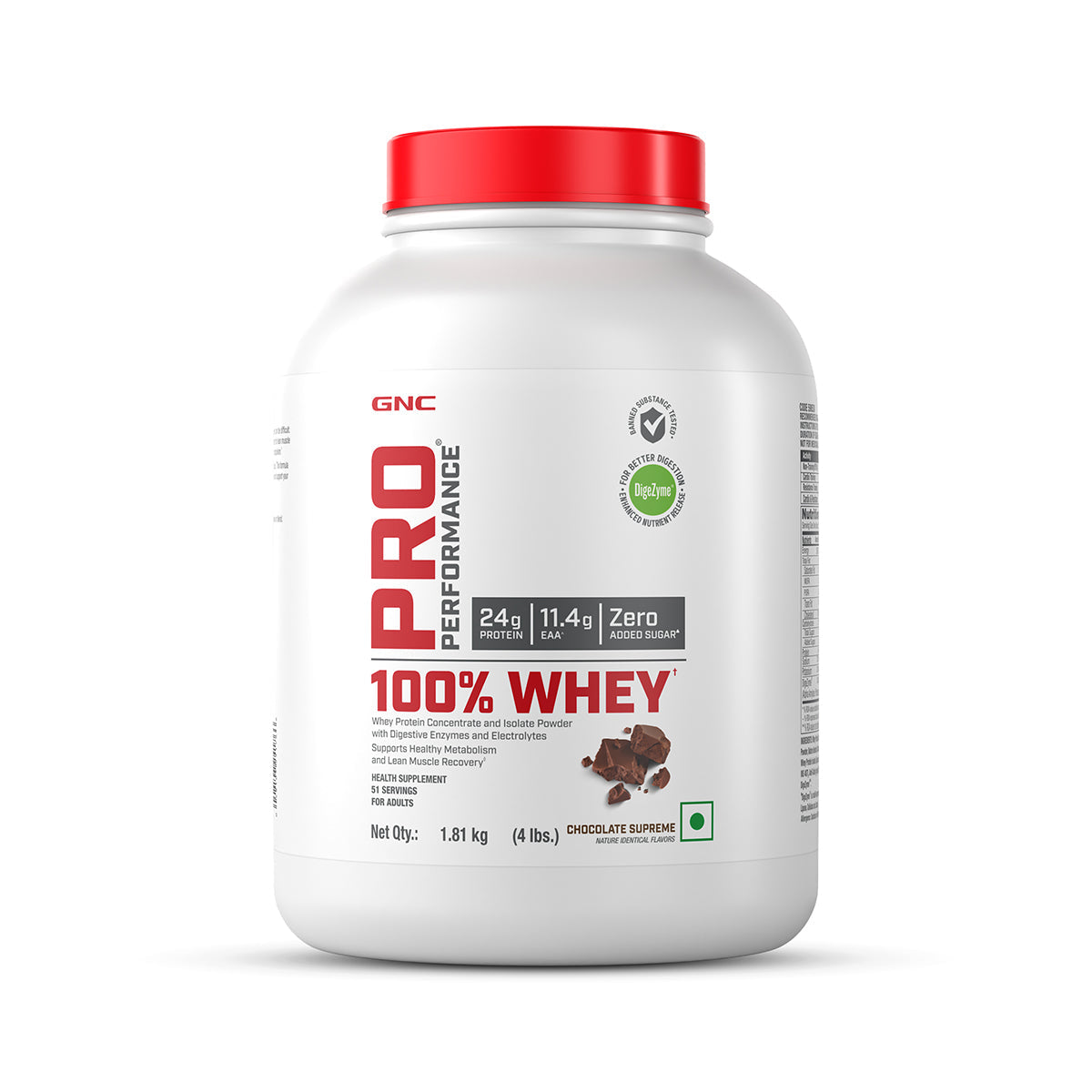 GNC 100% Whey Protein | 1.81 KG | Chocolate Supreme