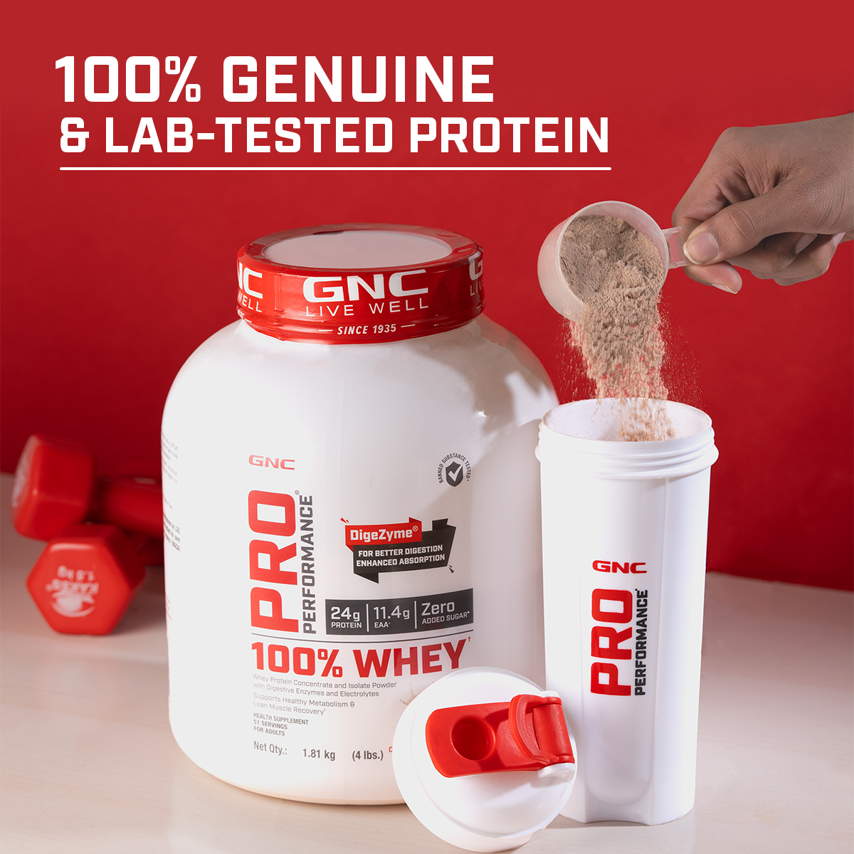GNC 100% Whey Protein | 1.81 KG | Chocolate Supreme