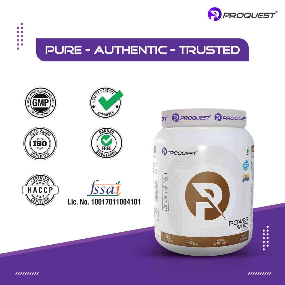 Proquest Power Whey Protein Concentrate | 2Kg , 55Servings
