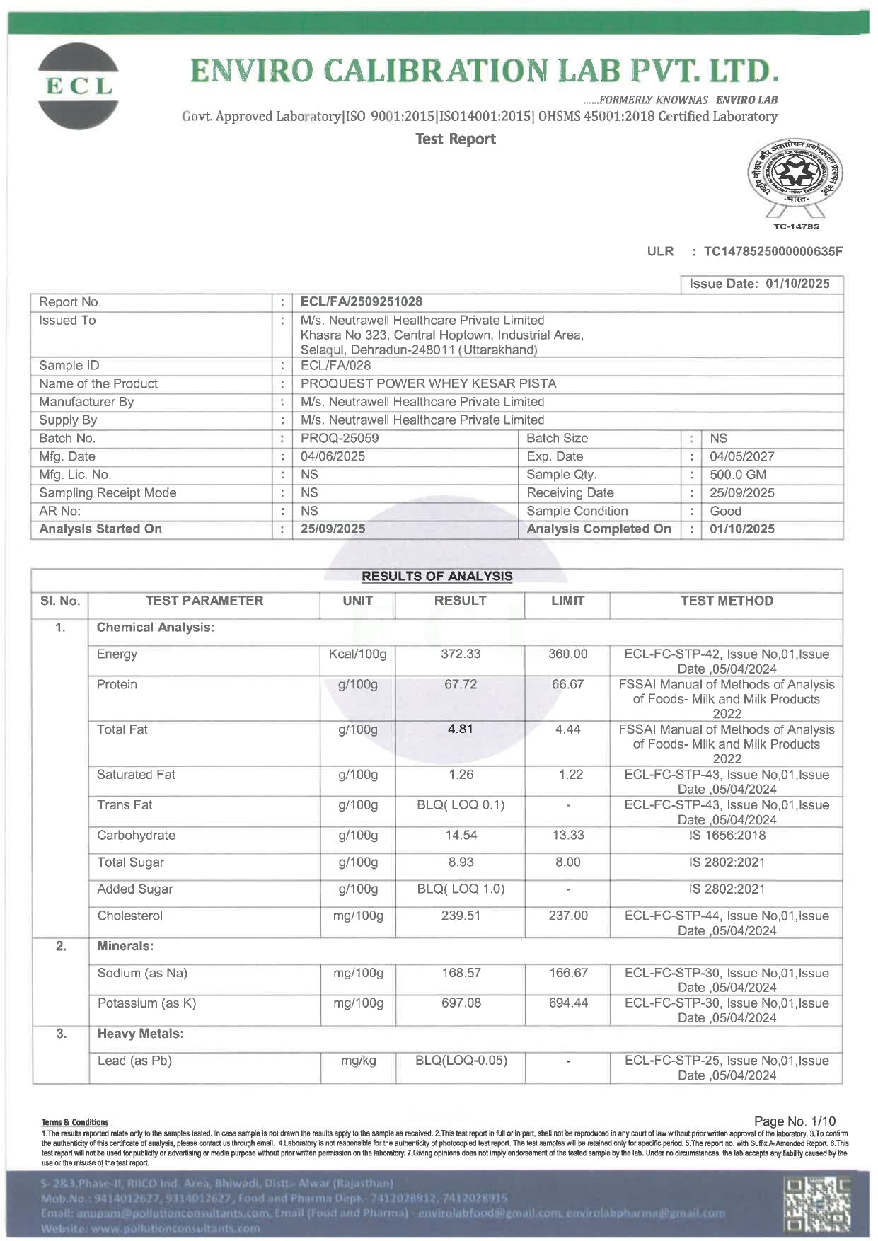 Proquest Power Whey Protein Concentrate | 2Kg , 55Servings